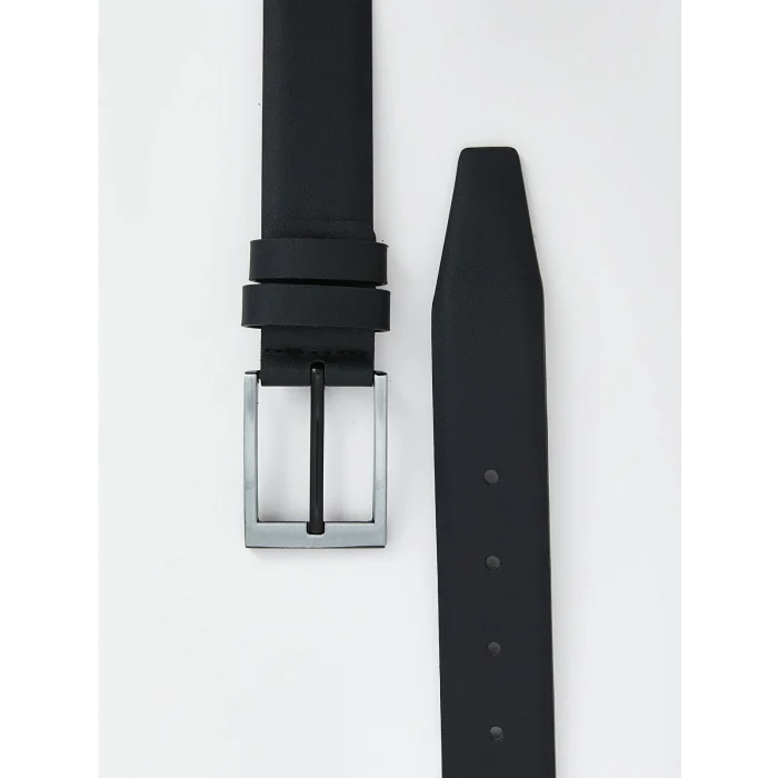 LCW ACCESSORIES Siyah Deri Görünümlü Erkek Kemer