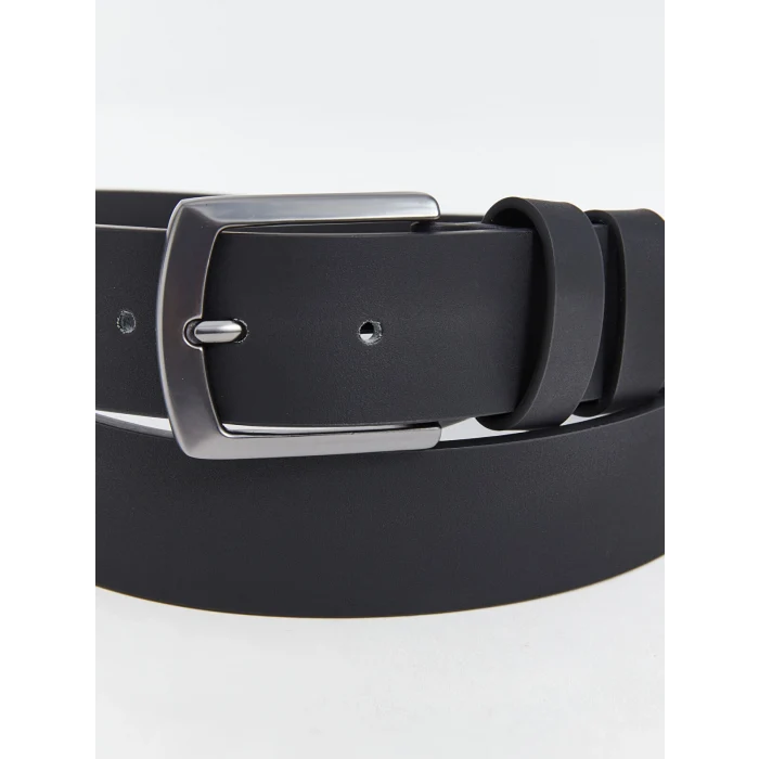 LCW ACCESSORIES Siyah Deri Görünümlü Erkek Kemer