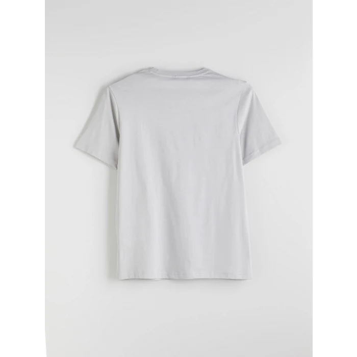 XSIDE Gri Bisiklet Yaka Baskılı Penye Erkek Tişört