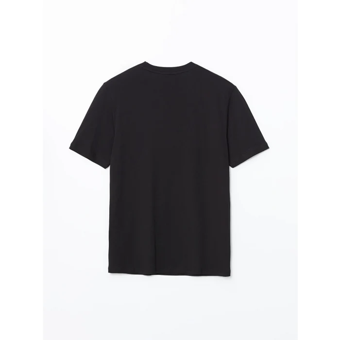 XSIDE Siyah Bisiklet Yaka Kısa Kollu Baskılı Penye Erkek Tişört