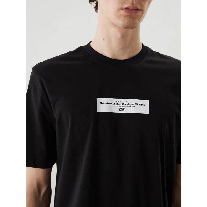 XSIDE Siyah Bisiklet Yaka Matchbox Brooklyn Baskılı Penye Erkek Tişört