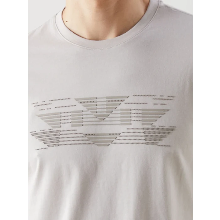 LCWAIKIKI Classic Bej Bisiklet Yaka Baskılı Penye Erkek Tişört