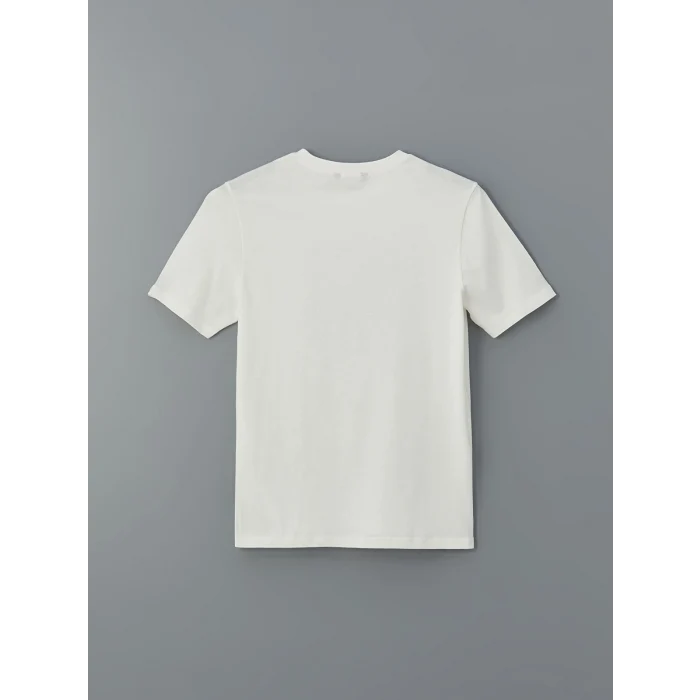 XSIDE Ekru Bisiklet Yaka Baskılı Erkek Tişört