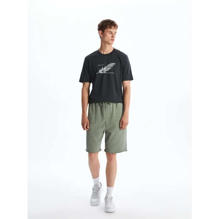 XSIDE Antrasit Bisiklet Yaka Baskılı Penye Erkek Tişört