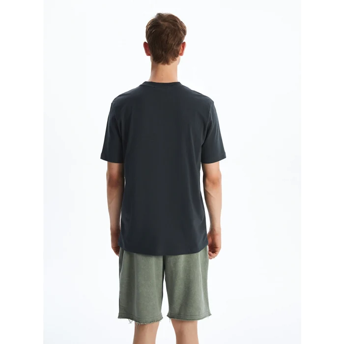 XSIDE Antrasit Bisiklet Yaka Baskılı Penye Erkek Tişört