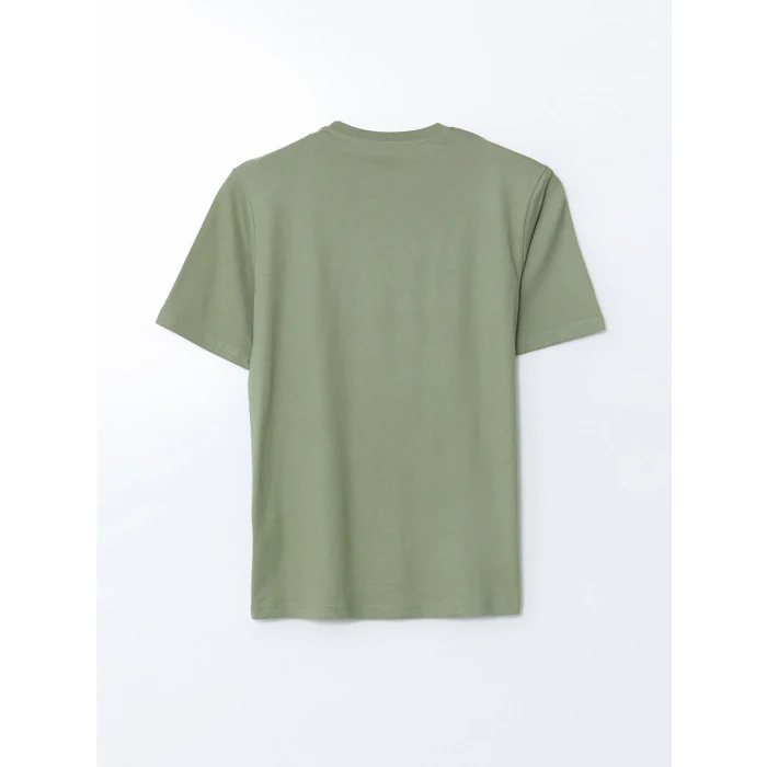 LCWAIKIKI Classic Yeşil Bisiklet Yaka Baskılı Penye Erkek Tişört