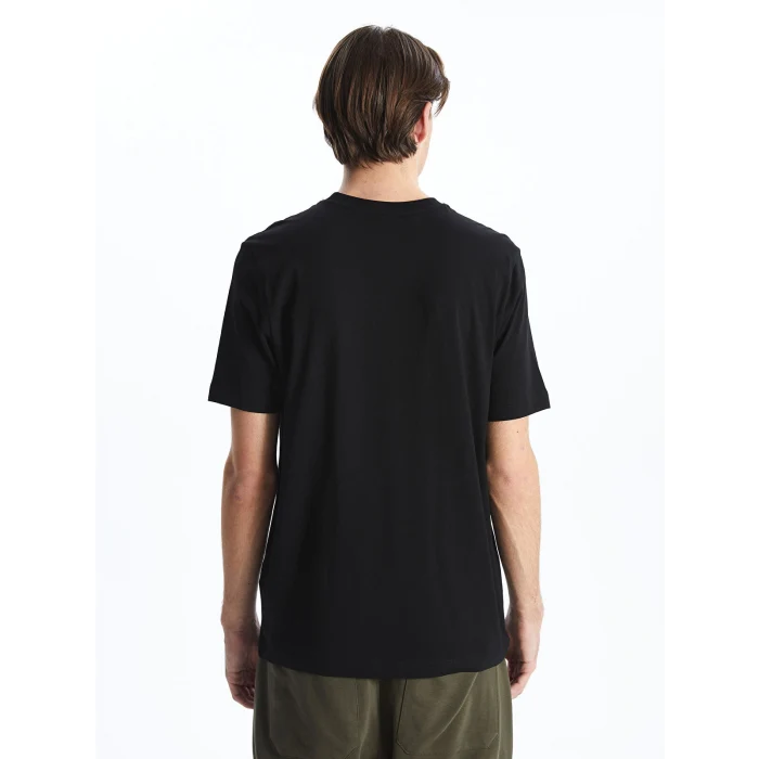 XSIDE Siyah Bisiklet Yaka Baskılı Penye Erkek Tişört