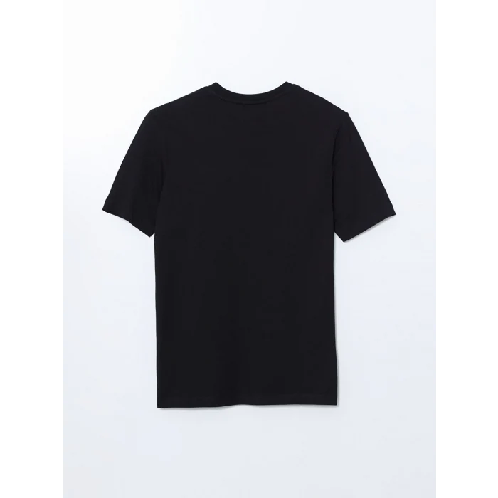 XSIDE Siyah Bisiklet Yaka Baskılı Penye Erkek Tişört