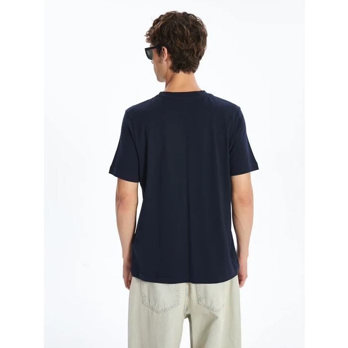 XSIDE Lacivert Bisiklet Yaka Baskılı Penye Erkek Tişört