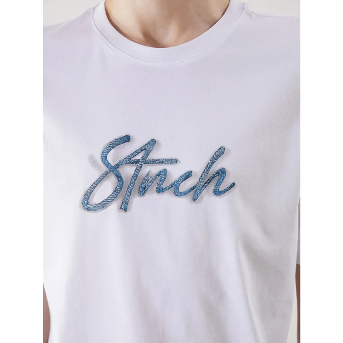 XSIDE Beyaz Bisiklet Yaka Yazı Baskılı Erkek Penye Tişört