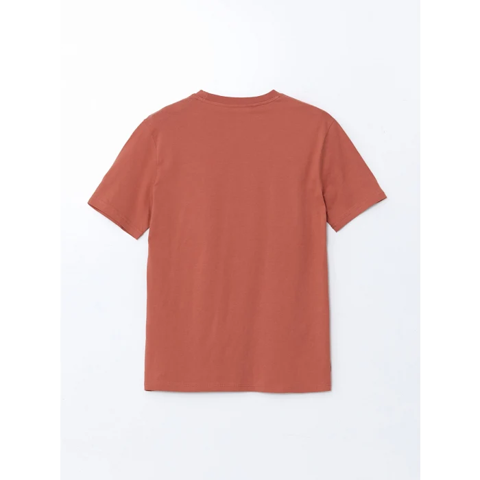 XSIDE Kahverengi Bisiklet Yaka Baskılı Penye Erkek Tişört