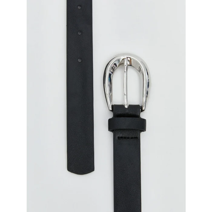 LCW ACCESSORIES Siyah Deri Görünümlü Kadın Kemer