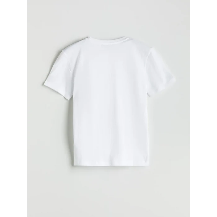 XSIDE Beyaz Bisiklet Yaka Baskılı Kadın Tişört