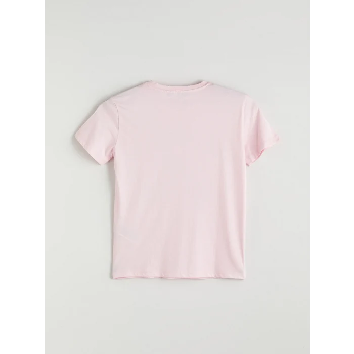 XSIDE Pembe Bisiklet Yaka California Baskılı Kadın Tişört