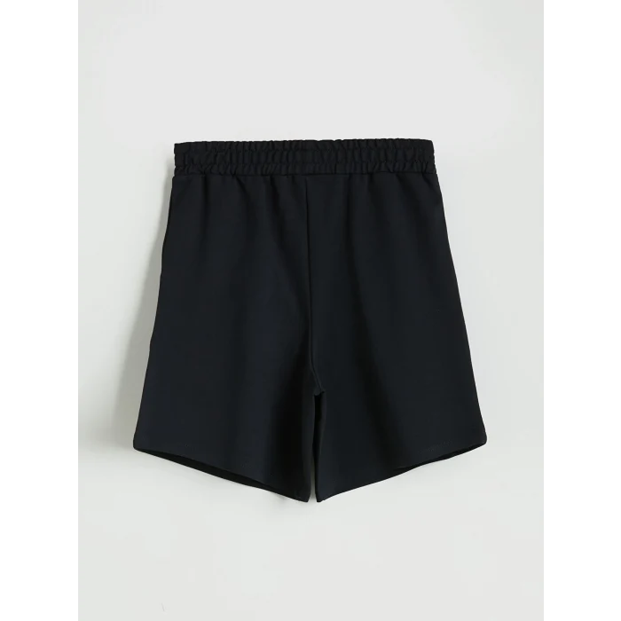 XSIDE Siyah Beli Lastikli California Baskılı Kadın Şort