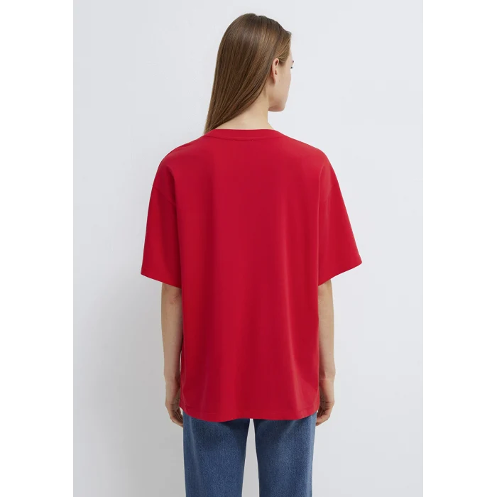 Mavi 1600843-82054 Mavi Logo Baskılı Kırmızı Tişört