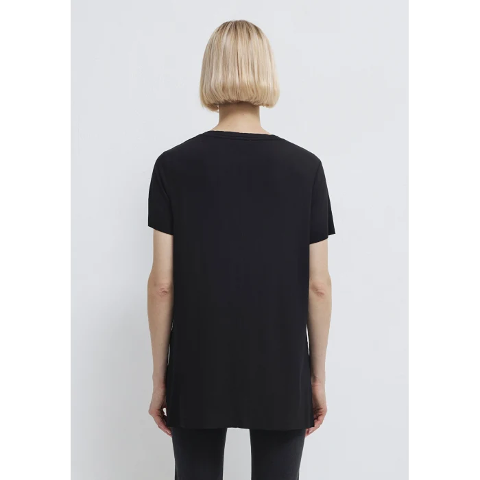 Mavi 166775-900 V Yaka Siyah Basic Viskoz Tişört