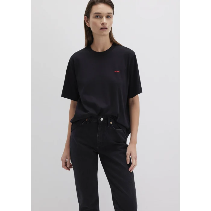 Mavi 1612122-900 Mini Mavi Logo Baskılı İnterlok Siyah Basic Tişört