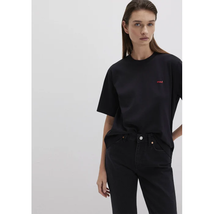 Mavi 1612122-900 Mini Mavi Logo Baskılı İnterlok Siyah Basic Tişört