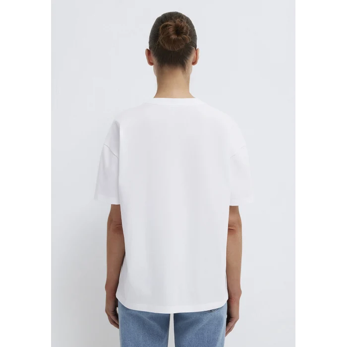 Mavi 1611309-620 Mavi Logo Baskılı Beyaz Tişört