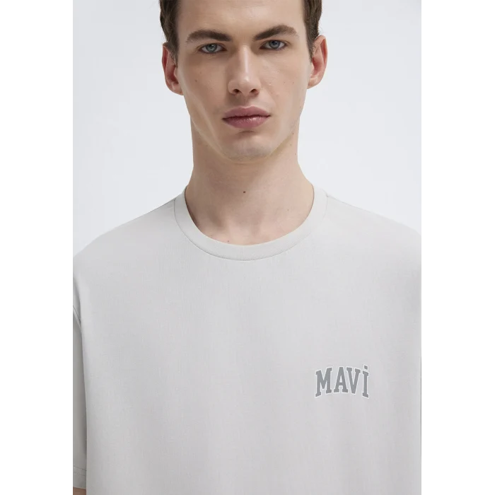 Mavi 0611714-70074 Mavi Logo Baskılı Gri Tişört