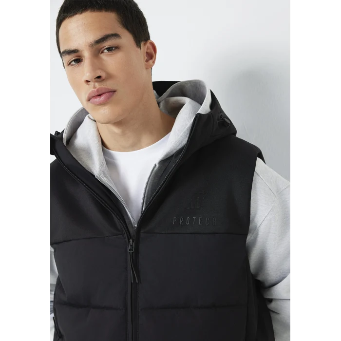 Mavi 0110786-71379 Kapüşonlu Siyah Şişme Yelek