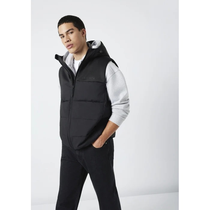 Mavi 0110786-71379 Kapüşonlu Siyah Şişme Yelek