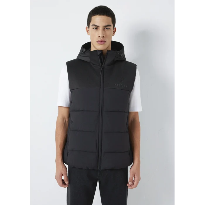 Mavi 0110786-71379 Kapüşonlu Siyah Şişme Yelek