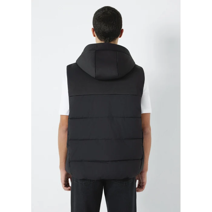 Mavi 0110786-71379 Kapüşonlu Siyah Şişme Yelek