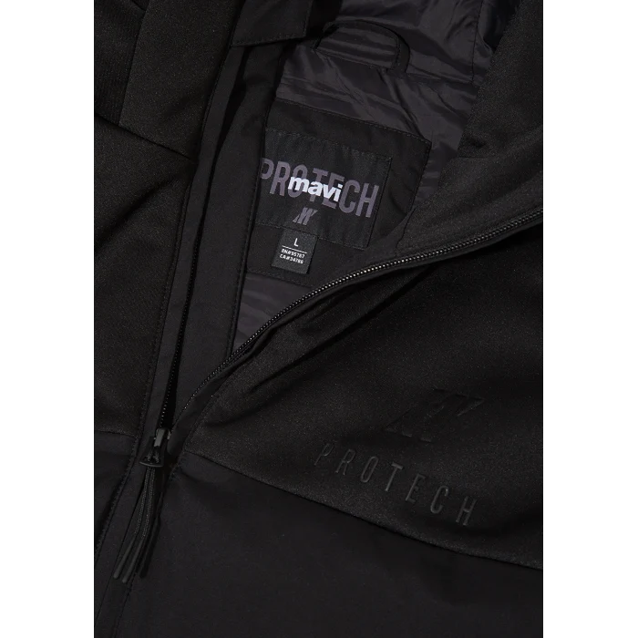 Mavi 0110786-71379 Kapüşonlu Siyah Şişme Yelek