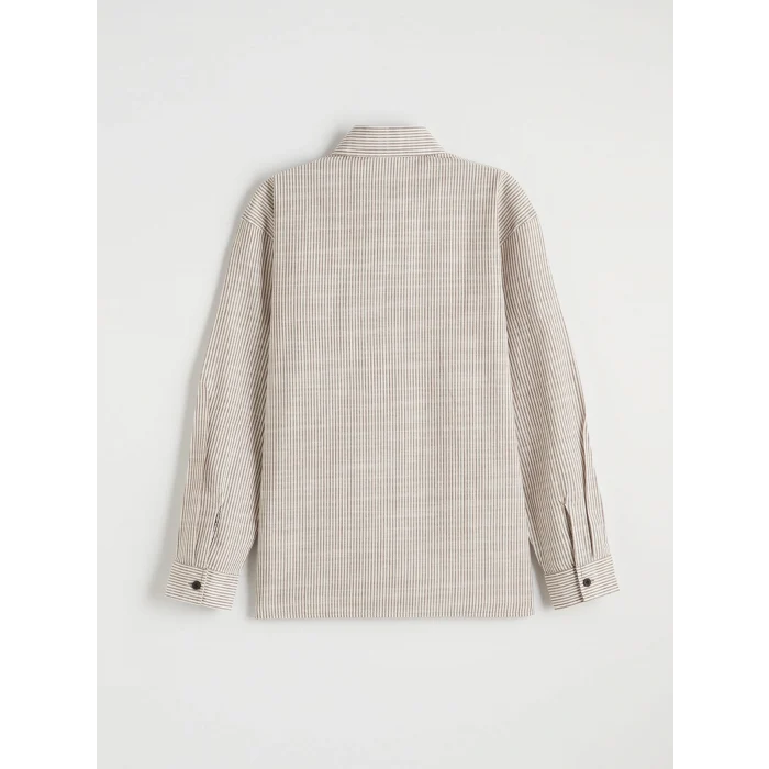 LCW Kids Kahverengi Çizgili Erkek Çocuk Gömlek