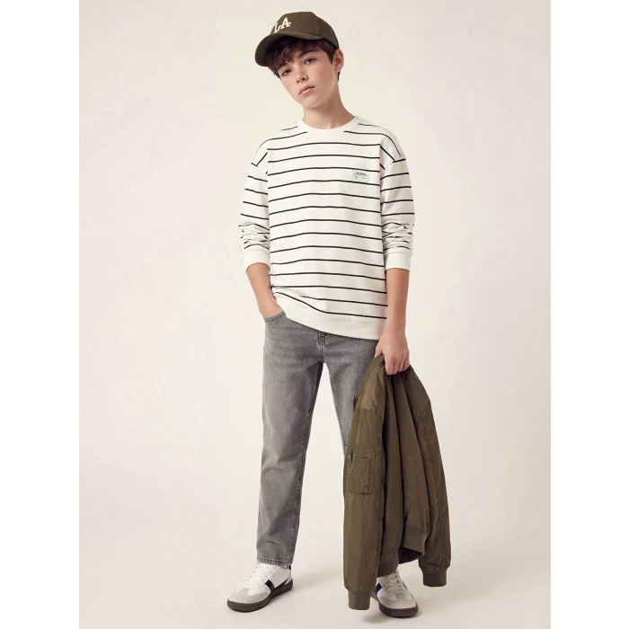 LCW Kids Gri Loose Fit Erkek Çocuk Jean Pantolon