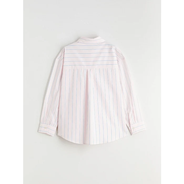 LCW Kids Pembe Çizgili Kız Çocuk Gömlek