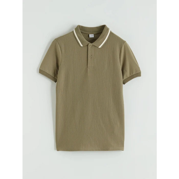 LCW Kids Haki Polo Yaka Erkek Çocuk Tişört