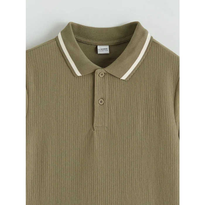 LCW Kids Haki Polo Yaka Erkek Çocuk Tişört
