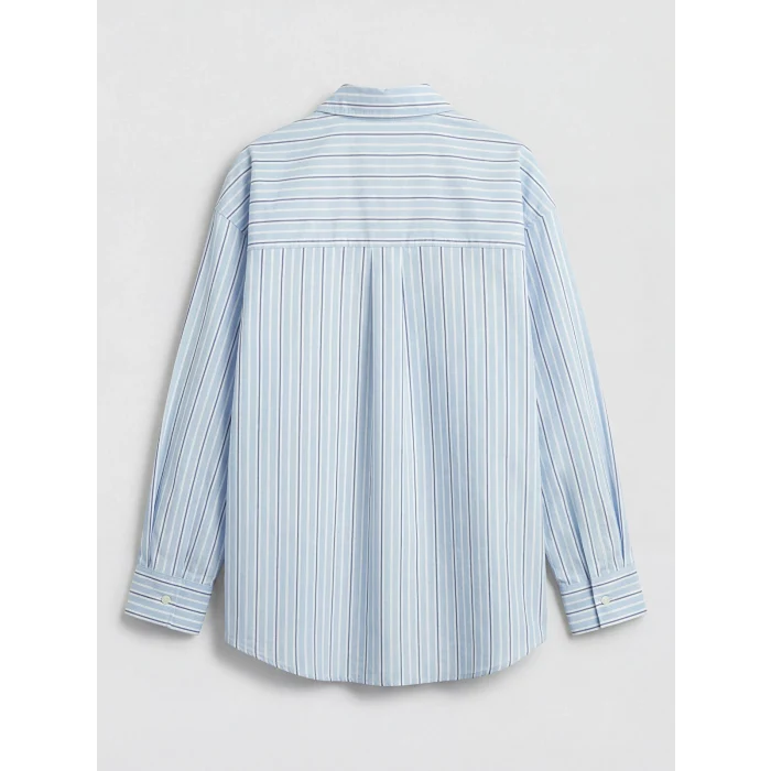 LCW Kids Mavi Kız Çocuk Çizgili Poplin Gömlek