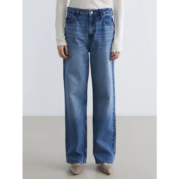 LCW Jeans İndigo Straight Fit Kadın Jean Pantolon