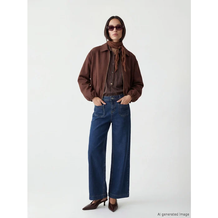 LCW STUDIO İndigo Wideleg Kadın Jean Pantolon