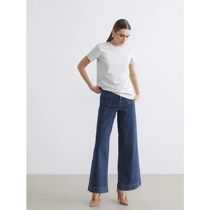 LCW STUDIO İndigo Wideleg Kadın Jean Pantolon