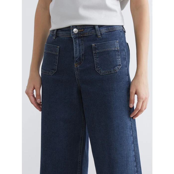 LCW STUDIO İndigo Wideleg Kadın Jean Pantolon