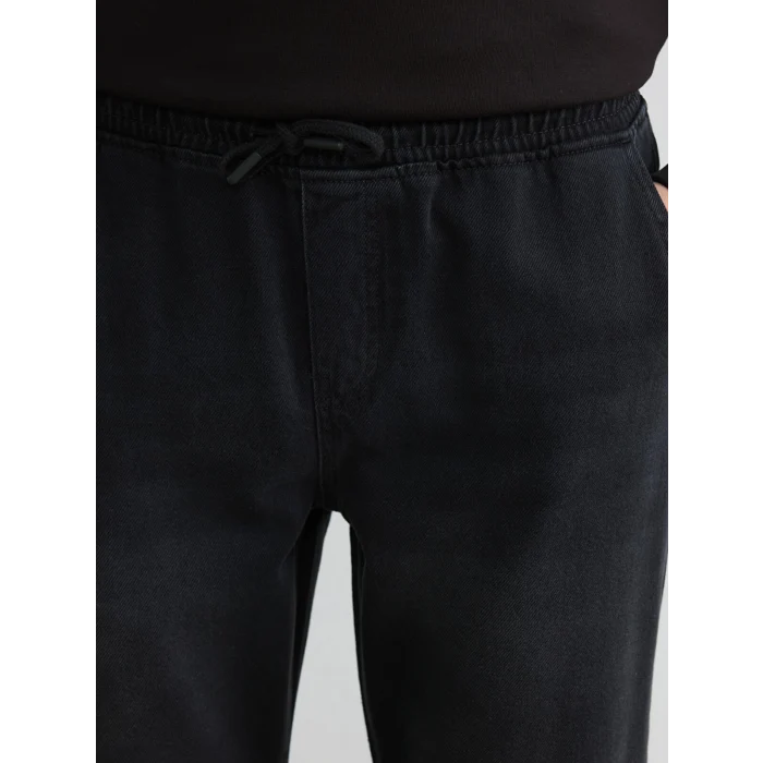 LCW Jeans Siyah Beli Lastikli Erkek Jean Pantolon