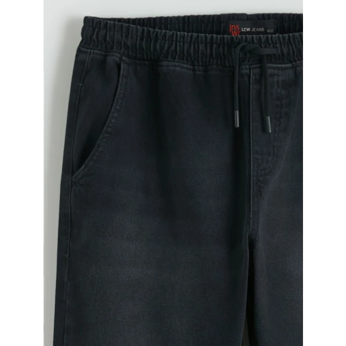 LCW Jeans Siyah Beli Lastikli Erkek Jean Pantolon