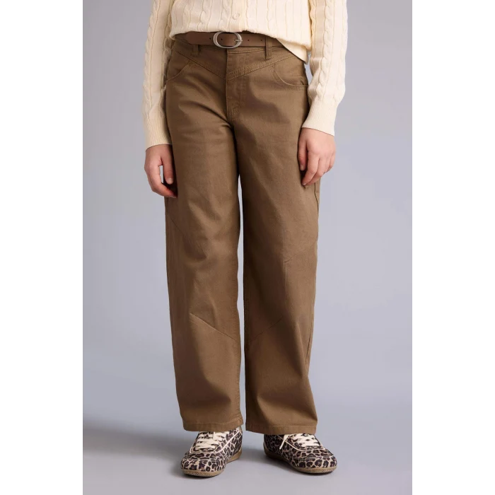 Defacto G7732A8BG150 Bej Baggy Fıt Gabardin Pantolon Kız Çocuk
