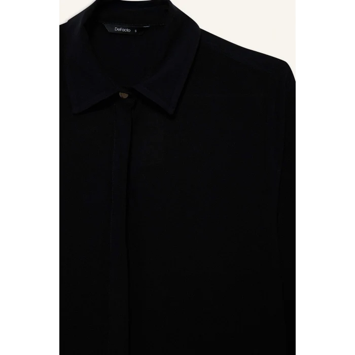 Defacto Z6472AZBK81 Siyah Basıc Gömlek