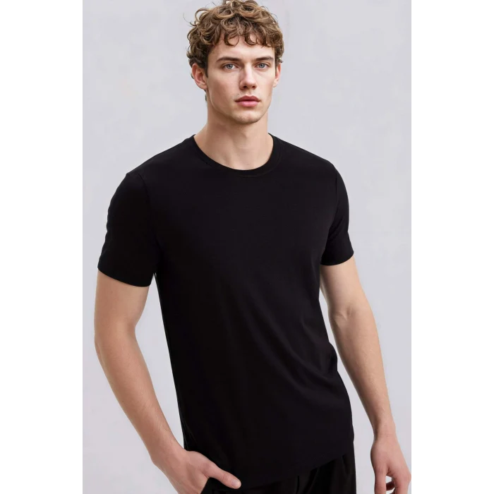 Defacto M6606AZBK81 Siyah Slim Fit Tişört