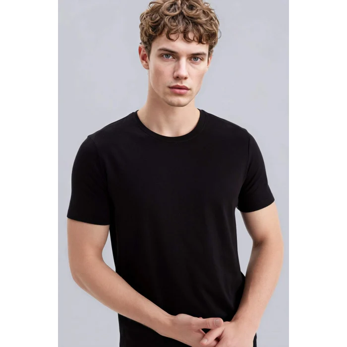 Defacto M6606AZBK81 Siyah Slim Fit Tişört