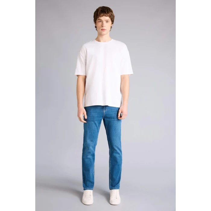 Defacto G2718AXNM28 Mavi Sergio Regular Fıt Normal Bel Boru Paça Pantolon