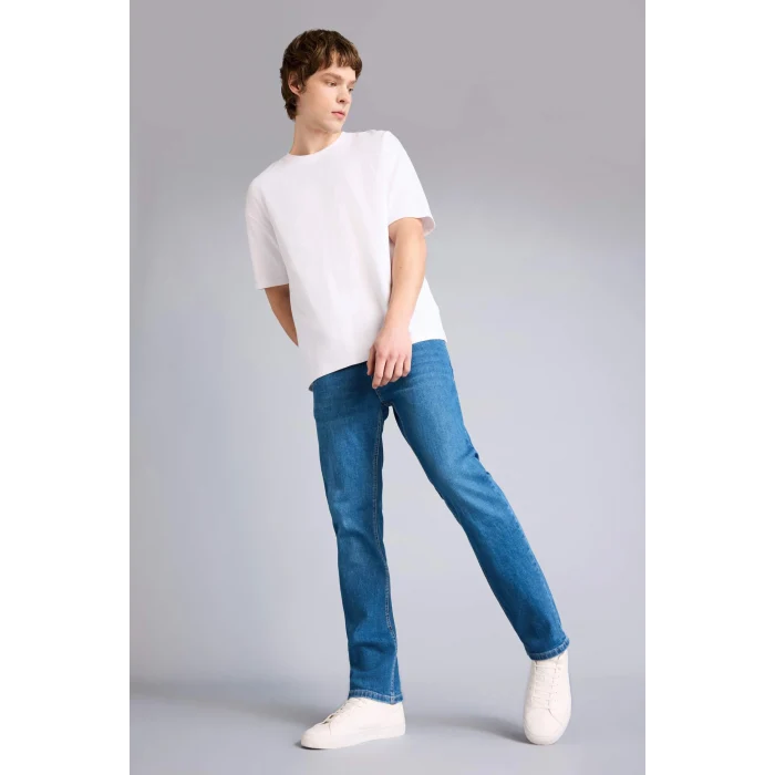 Defacto G2718AXNM28 Mavi Sergio Regular Fıt Normal Bel Boru Paça Pantolon