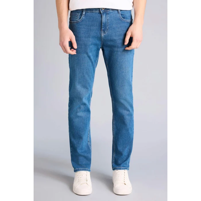 Defacto G2718AXNM28 Mavi Sergio Regular Fıt Normal Bel Boru Paça Pantolon