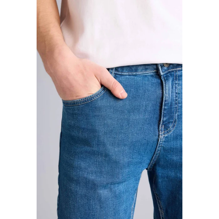 Defacto G2718AXNM28 Mavi Sergio Regular Fıt Normal Bel Boru Paça Pantolon